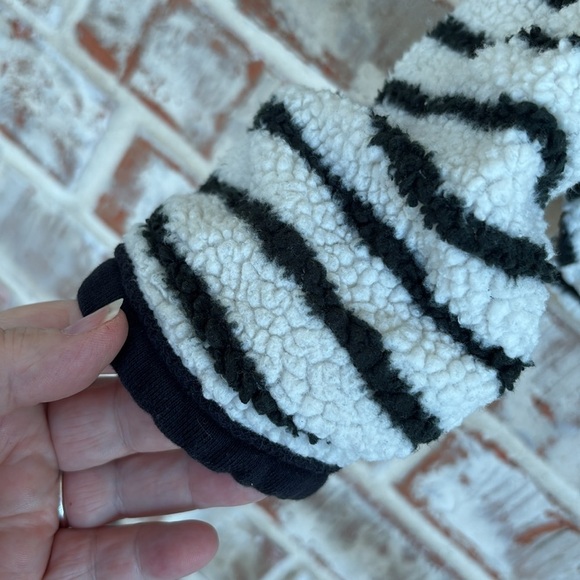 Free People Briton Black and White Striped Fuzzy Knit Cropped Sweater - Picture 3 of 9